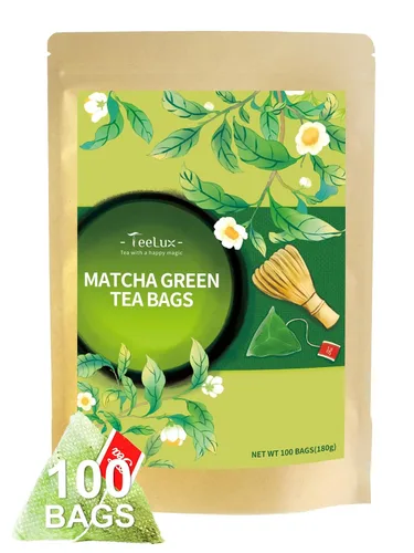 Miniatura 40 de TeeLux Bolsas de té verde menta, té verde con menta, menta verde y citronela, con cafeína, 100% real y natural, 100
