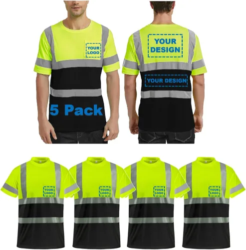 Miniatura 21 de BeautyWill Camisa de seguridad con logotipo personalizado Hi Vis Class2 Camisa reflectante de alta visibilidad con bolsillo Camisa de trabajo