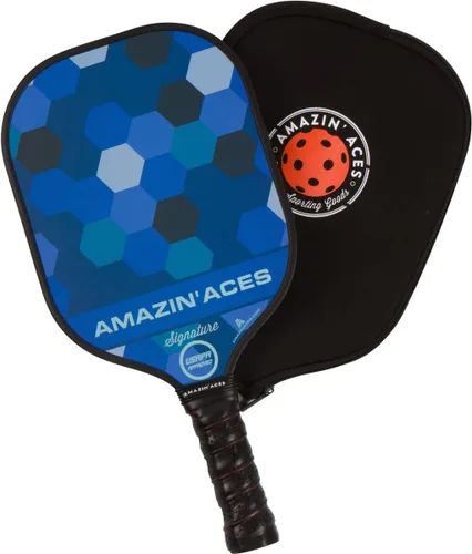 Amazin' Aces Juego de paletas de pickleball de grafito, individuales, 2 o 4 palas, núcleo de polímero de panal con cómodo agarre acolchado,