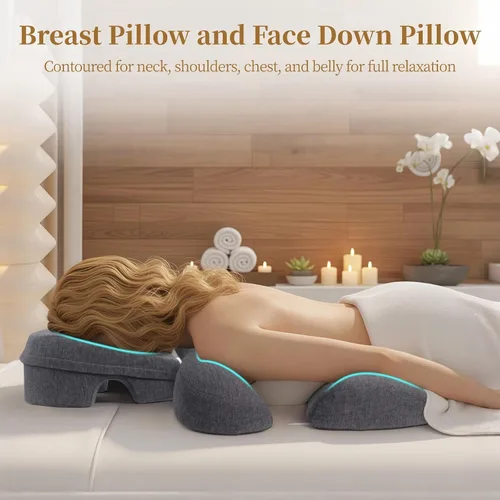 Miniatura 2 de Almohada de masaje boca abajo, almohada boca abajo para dormir, cojín ergonómico para la cabeza y cojín de pecho, cojín de masaje para dormir