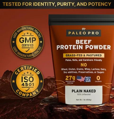 Miniatura 4 de PaleoPro Proteína en Polvo de Res Alimentada con Pasto, de Pastoreo, Sin Jaulas Sin Gluten y Lácteos. Sin Azúcar, Soja, Granos o Carbohidratos