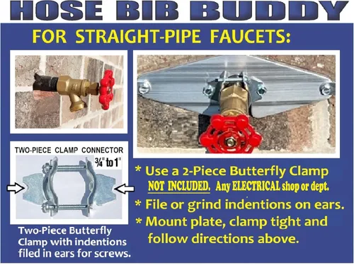 Miniatura 4 de The HOSE BIB BUDDY - Placa de montaje de espita más fina La única deslizante. Patentada Sin extracción de grifo! Reparación de grifos