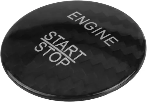 Miniatura 9 de KIMISS Cubierta de botón de arranque de motor sin llave de fibra de carbono para clase A B C GLC GLA CLA ML GL (negro)
