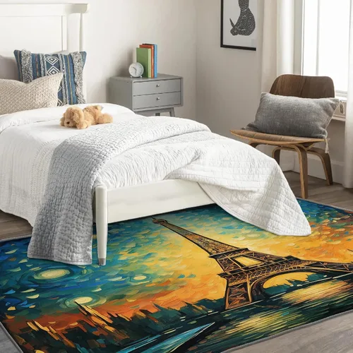 Miniatura 2 de Alfombras de la torre Eiffel para dormitorio, alfombra de la torre Eiffel y decoración del hogar, alfombra de 2 x 3 pies, alfombras París