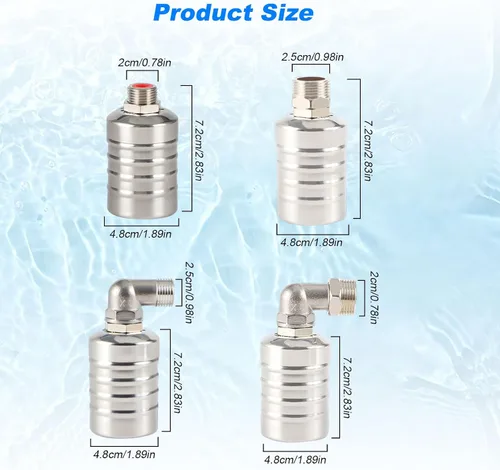 Miniatura 6 de Válvula de flotador de agua, válvula de flotador portátil de acero inoxidable 304 totalmente automática, control de nivel de agua, fácil