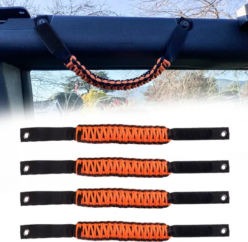 Asas de Agarre para Barra Antivuelco Manijas de Agarre de Paracord para Accesorios Ford Bronco 2021 2022 2023 2024 2025 2 Puertas 4 Puertas, Paquete