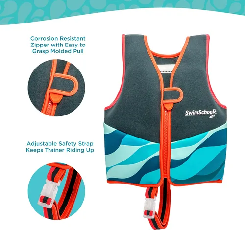 Miniatura 4 de SwimSchool Chalecos de Entrenamiento de Natación para Niños para Niños Pequeños de 2 a 6 Años – Niños/Niñas – Varios Colores/Estilos – Flotadores