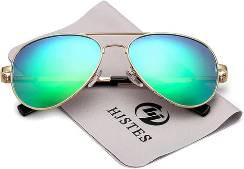 HJSTES Gafas de sol polarizadas de aviador para niñas y niños, gafas clásicas para jóvenes, lentes de protección UV400, 2.047in