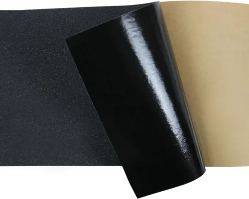Miniatura 3 de Cinta de tracción antideslizante, rollo negro, de seguridad, antideslizante, autoadhesiva, de carburo de silicio, agarre adhesivo, grano seguro, 12