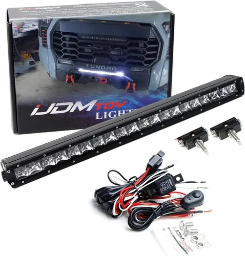 iJDMTOY Barra de luz LED de 20 pulgadas para montaje en rejilla inferior compatible con Toyota Tundra 2022 en adelante, incluye barra de luz LED de