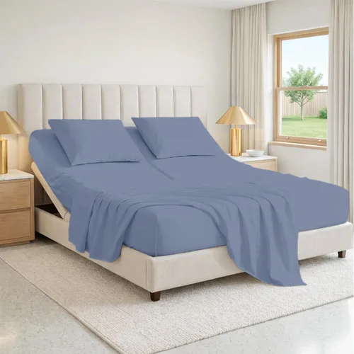 Miniatura 19 de SGI bedding Sábana Queen de 28" con Parte Superior Dividida Flex Head, 100% Algodón Egipcio, Cuenta de Hilos 1000, Sábana Superior Flex para Cama