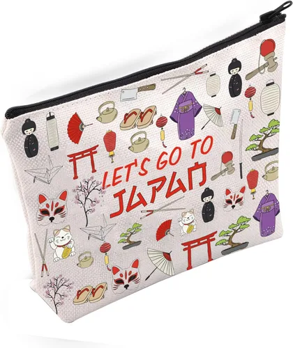 Miniatura 2 de ZJXHPO Japan Trip Travel Case - Bolsa de maquillaje de recuerdo de viaje de Tokio con cremallera, Japan, No