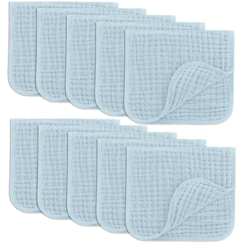 Miniatura 18 de Comfy Cubs - Juego de paños de muselina para eructos de 20 x 10 pulgadas, paquete de 6, tamaño grande, 6 capas, 100% algodón, absorbentes, seguros