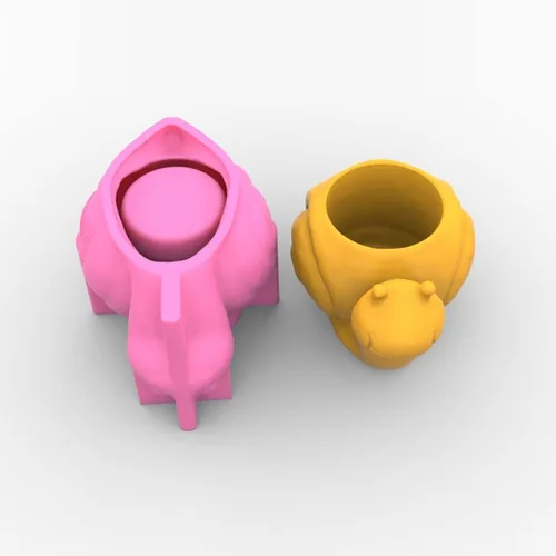 Miniatura 5 de Molde de silicona para macetas, moldes de silicona en forma de animal 3D para hormigón, cemento, yeso, arcilla polimérica, fundición de resina