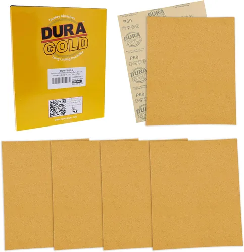 Miniatura 18 de Dura-Gold Papel de lija dorado prémium de 9 x 11 pulgadas, 2 hojas de lijado de grano 320, 80, 120, 150, 220, 10 en total, para carpintería