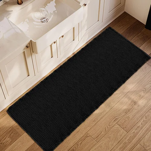 Miniatura 21 de ZALL - Tapete de baño de punto gofre beige, súper absorbente, antideslizante, color crema, 18 x 30 pulgadas, lavable a máquina, ultra suave