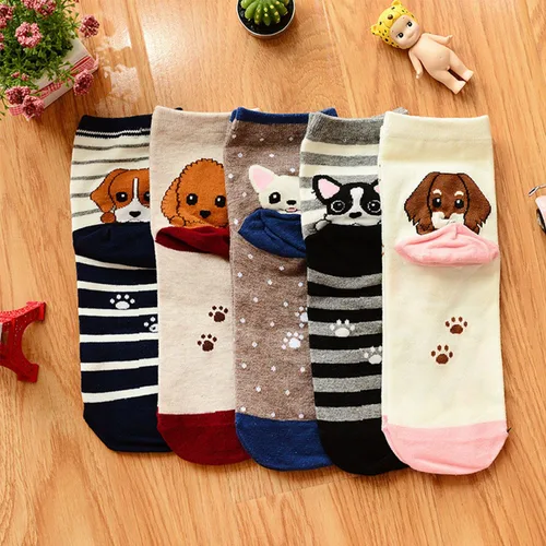 Miniatura 5 de YSense Wear Cute Animal Socks for Women 5 Pairs Funny Dog Socks and Cool Cotton Art Painting Cat Socks Women