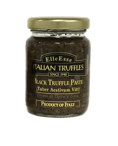 Elle Esse Pasta italiana de trufa negra, tarro de 3.14 onzas, trufa gourmet de verano, rica y terrosa, importada de Italia, perfecta para salsas y