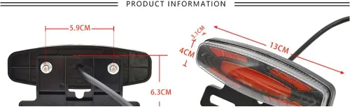 Miniatura 5 de TEQIN Ebike - Juego de luces delanteras y traseras, 24 V a 48 V, luces de advertencia delanteras y traseras, focos LED nocturnos, piezas