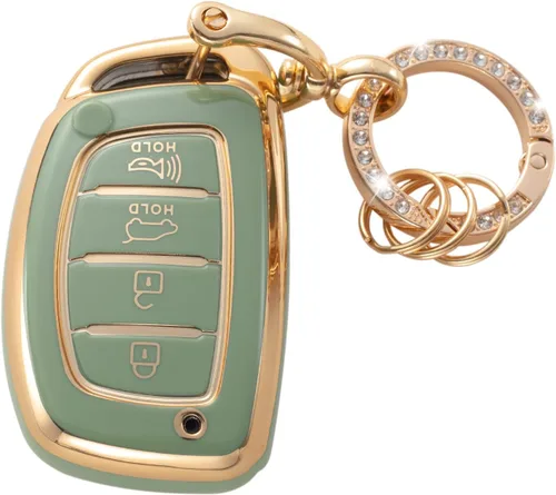 Miniatura 9 de Gematay Funda para llavero Hyundai con llavero, compatible con Elantra Ioniq Sonata Tucson Elantra GT Smart Key Fob, color negro