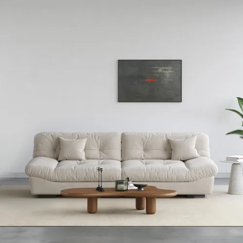Miniatura 10 de Sofás seccionales cómodos de 89 pulgadas, sofá biplaza con 2 almohadas, sofá minimalista, sofá moderno para sala de estar, apartamento, dormitorio