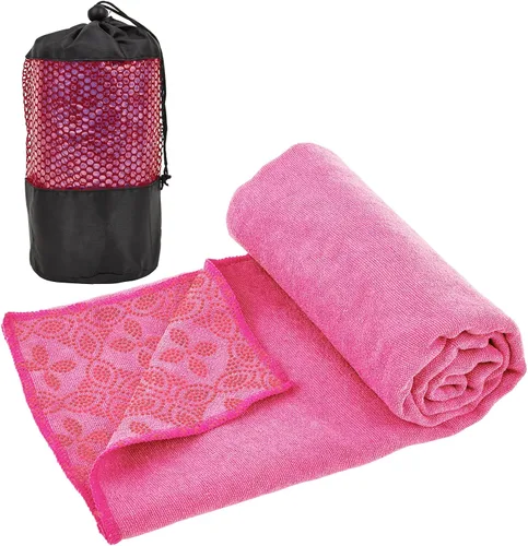 Toallas de yoga, toalla antideslizante para esterilla de yoga caliente con puntos de agarre, manta de yoga de microfibra suave súper absorbente para