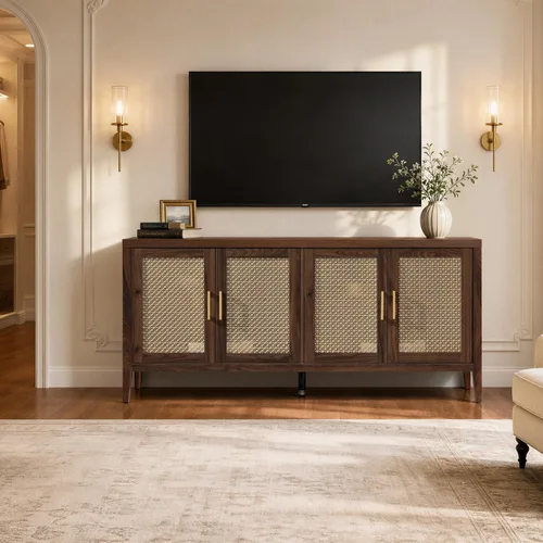 Miniatura 8 de SICOTAS Soportes de TV para sala de estar, centro de entretenimiento con almacenamiento para dormitorio, modernos soportes de televisión de mediados