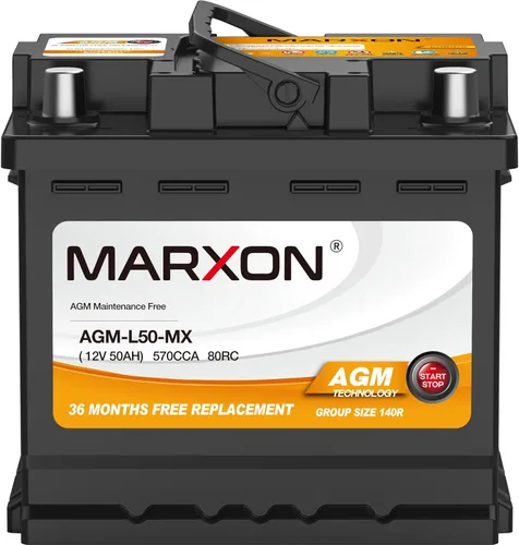 Batería de coche Marxon Group 140R 12v 50AH 570CCA H4 AGM, baterías libres de mantenimiento, automotriz, de arranque/parada, reemplazo, batería LN1