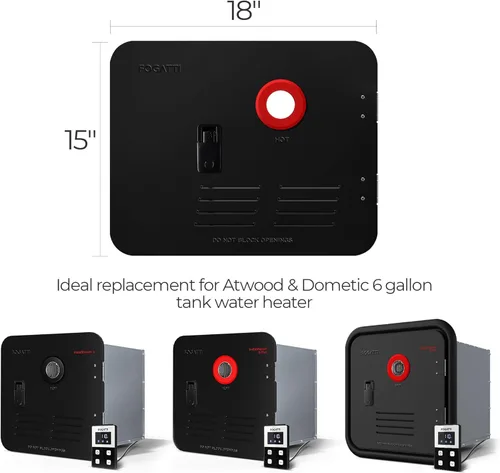 Miniatura 2 de FOGATTI Kit de puerta de repuesto para calentador de agua RV de 15 x 18 pulgadas, color negro, panel de acceso externo solo para calentadores