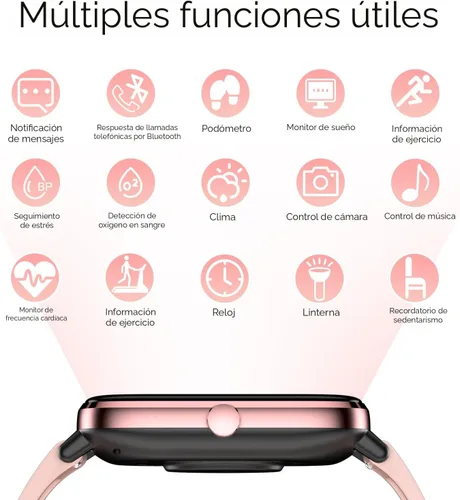 Miniatura 5 de Reloj inteligente para mujer, monitor de llamadas, monitor de actividad física, frecuencia cardíaca y sueño, pantalla táctil de 1.69 pulgadas