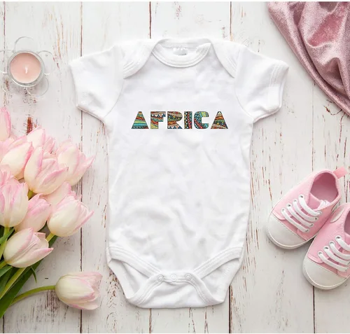 Miniatura 2 de TripleBDesigns Africa - Mono para recién nacido, diseño de bandera