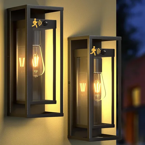 Miniatura 8 de Aplique de pared al aire libre de 15 pulgadas, moderno accesorio de iluminación exterior impermeable, farol exterior grande montado en la pared