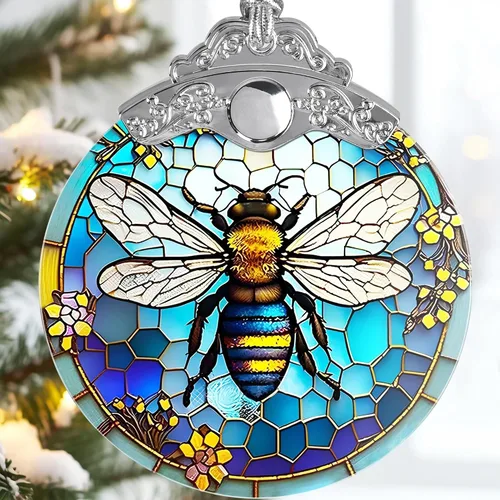 Decoraciones navideñas de abejas – Adorno colgante de abeja de Jocidea – Árbol de Navidad de abeja – Decoración de Navidad de abeja – Regalo de
