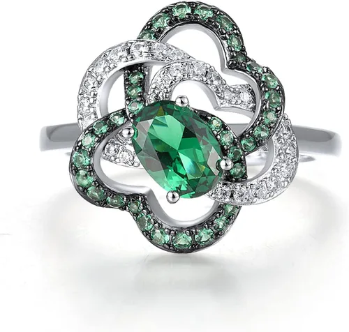 Miniatura 2 de Santuzza Anillo de plata de ley con piedras preciosas para mujer