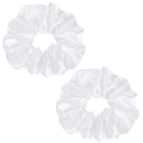 Miniatura 13 de Coleteros de seda de color verde oscuro para dormir, para mujeres y niñas, bandas elásticas de satén sedoso de morera grande, sin daños, accesorios