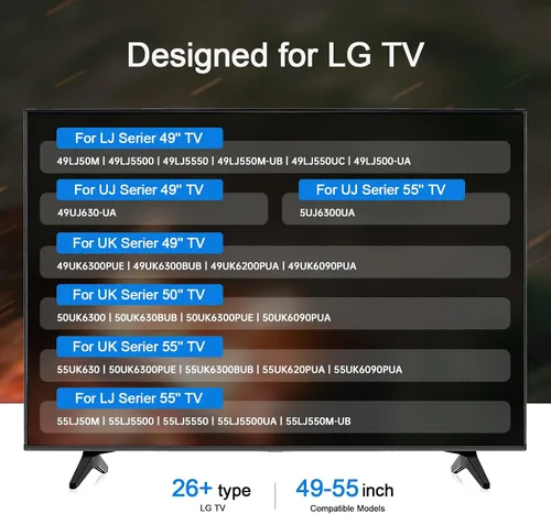 Miniatura 2 de Reemplazo de patas de soporte de TV para LG 49 50 55 pulgadas 49UJ6300 49LJ5550 49LJ550M-UB 49UK6300 50UJ6300 50UK6300 55LJ5500UA 55LJ5550M UB MAM6