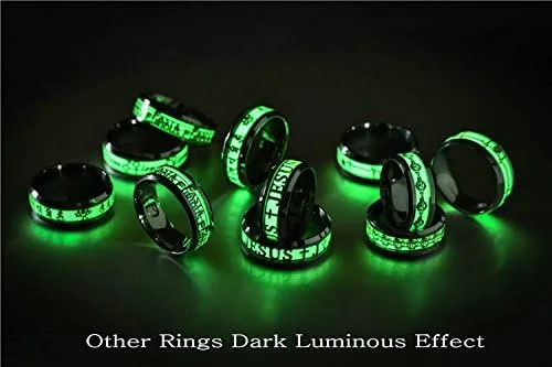 Miniatura 7 de hohrayway Anillo luminoso con cruz de Jesús y Cristianos, de titanio, fluorescente, adornos, regalo para hombres y mujeres, talla 6