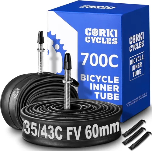 Miniatura 14 de Tubo interior de repuesto para neumático de bicicleta 700c para bicicleta de carretera de 28 pulgadas, repuesto de caucho butílico resistente