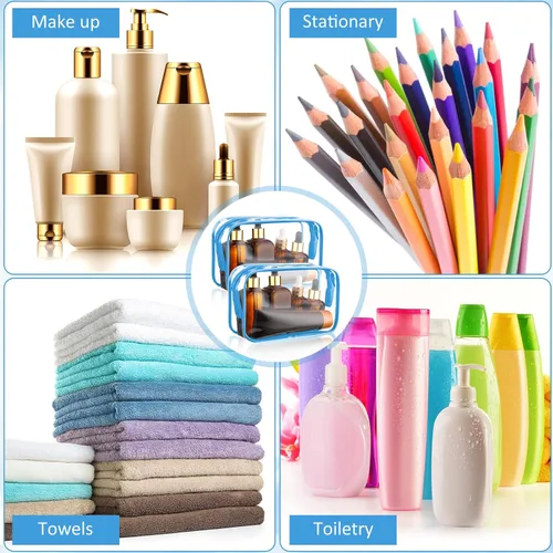 Miniatura 5 de Saintrygo Paquete de 18 bolsas de maquillaje transparentes de 7 x 5 de PVC, bolsas de plástico con cremallera, artículos de tocador portátiles