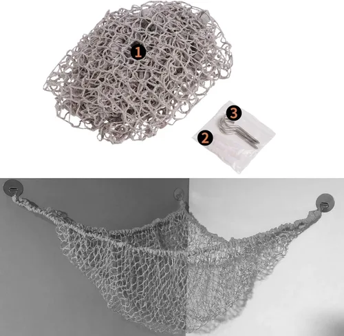 Miniatura 5 de Hamaca de animales de peluche, red de almacenamiento de hamaca de juguete, soporte de red de malla para juguetes LXUNYI para esquina de pared