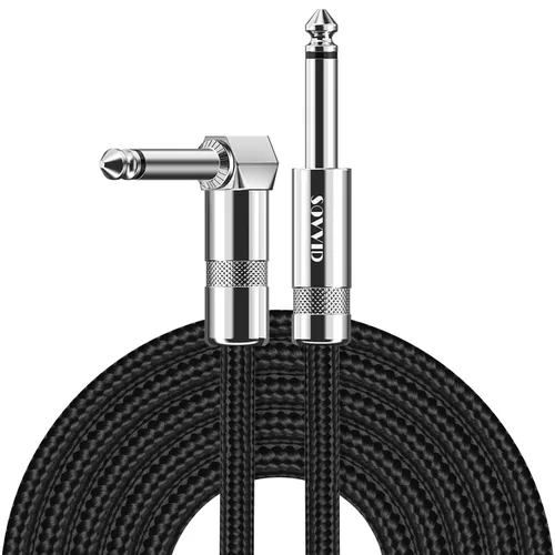 Miniatura 9 de Cable de guitarra de 10 pies, cable de instrumento profesional para guitarra eléctrica, cable AMP, cable TS de 1/4 de pulgada para guitarra, bajo