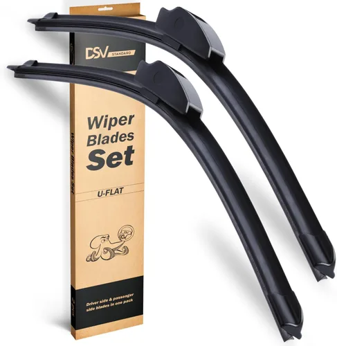 Escobillas Limpiaparabrisas de Calidad OEM, 21" y 21" DSV Standard Escobillas Limpiaparabrisas para Automóvil con Gancho Universal U/J Solamente,