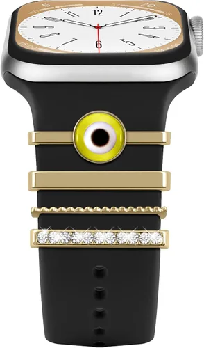 Miniatura 24 de ALMNVO Bling Charms de diamante para correas de Apple Watch, Charms de 46 mm, 45 mm, 44 mm, 42 mm, 41 mm, 40 mm, 38 mm, 49 mm, anillos decorativos