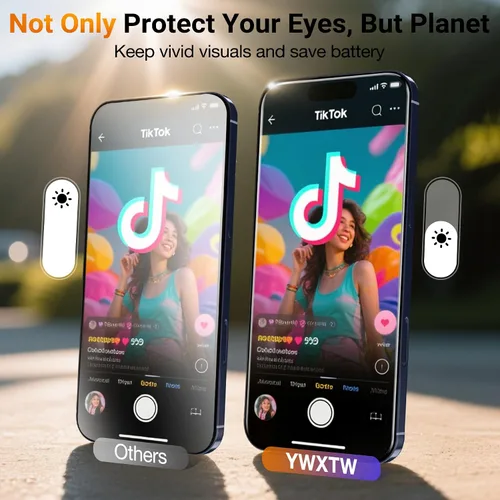 Miniatura 4 de YWXTW Protector de pantalla de legibilidad bajo luz solar para iPhone 17 Pro de 6.3 pulgadas, antirreflejante, cero deslumbramiento, vidrio templado