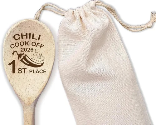 Miniatura 6 de Chili Cook Off Spoon Premio Personalizado Trofeo de Chili de Madera Premio Campeón de Cocina 1er 2do 3er Lugar Mejor Postre Personalizado Nombre