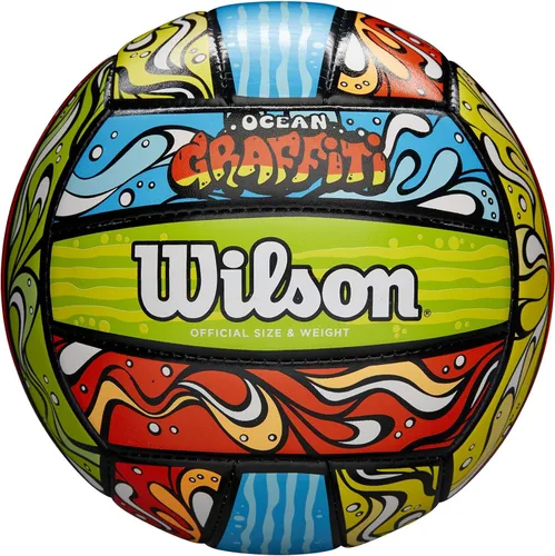 Wilson - Balón de voleibol para actividades recreativas al aire libre, tamaño oficial Verde/Anaranjado/Azul