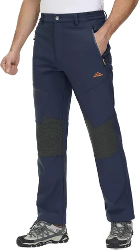Miniatura 4 de TACVASEN pantalones de senderismo para hombre con forro polar reforzados en las rodillas ligeros para esquí y snowboard sin cinturón