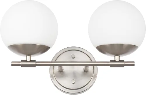 Miniatura 20 de Juego de 2 apliques de pared de latón envejecido, apliques modernos de tocador de baño para iluminación de pared, luminarias de tocador con vidrio