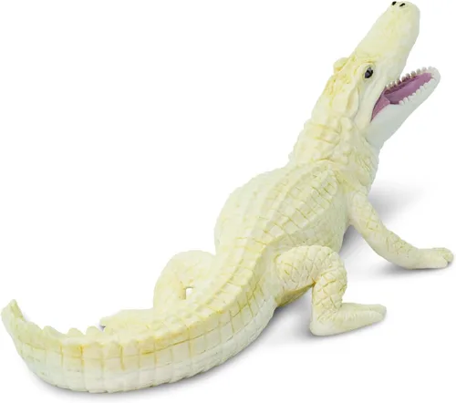 Miniatura 3 de Safari Ltd. Figura de cocodrilo blanco – Figura realista de vida silvestre pintada a mano de 6 pulgadas – Juguete educativo para niños, niñas