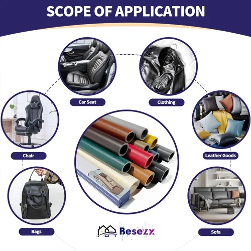 Miniatura 6 de Besezx - Kit de reparación de cuero, 1 unidad, rectangular, estilo tradicional, autoadhesivo, impermeable, resistente al desgaste, resistente a